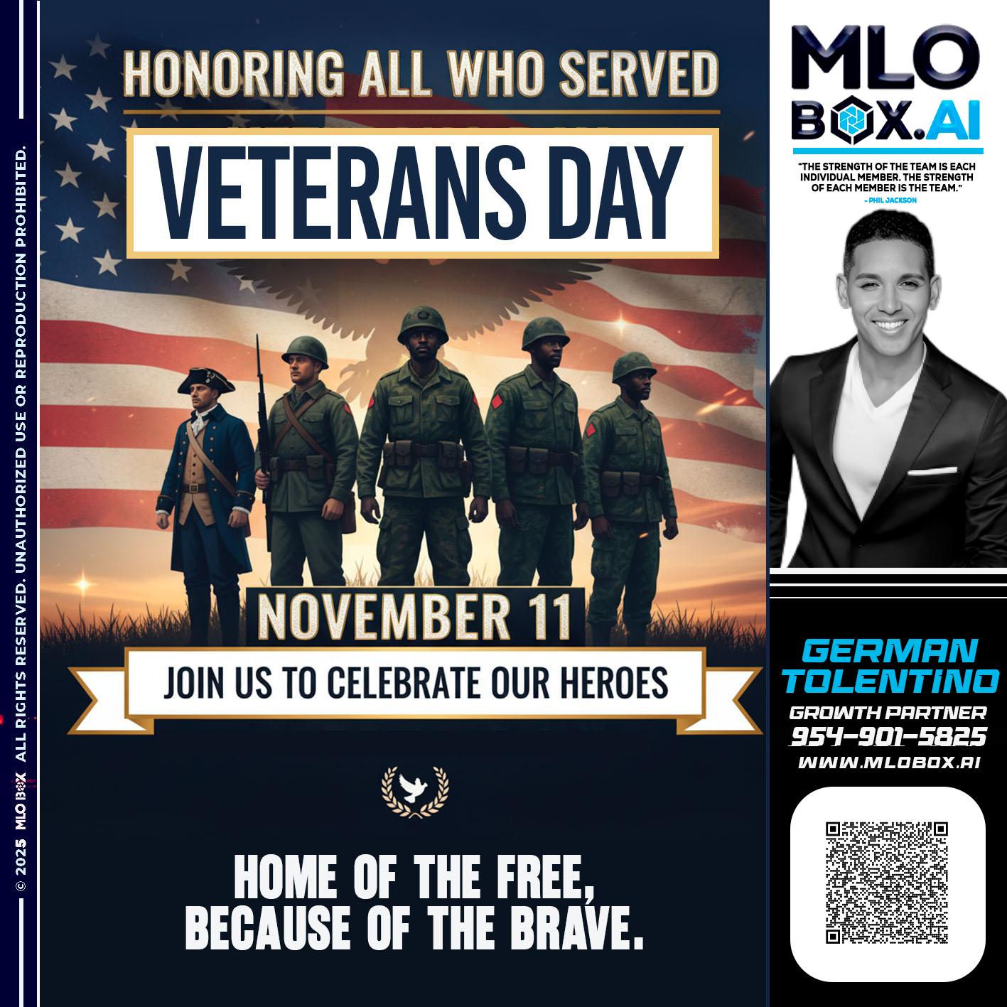 VETERANS DAY - German Tolentino -Mortgage Advisor