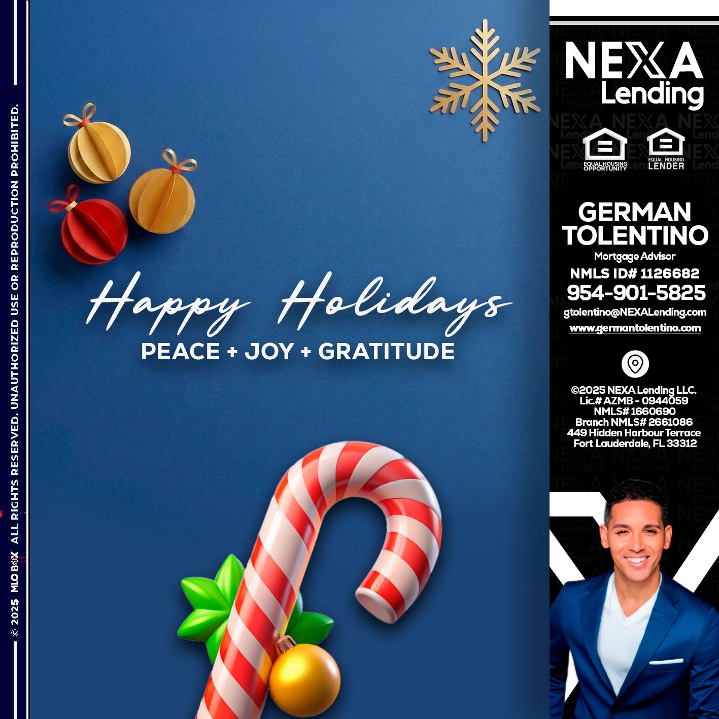 HAPPY HOLIDAYS - German Tolentino -Mortgage Advisor