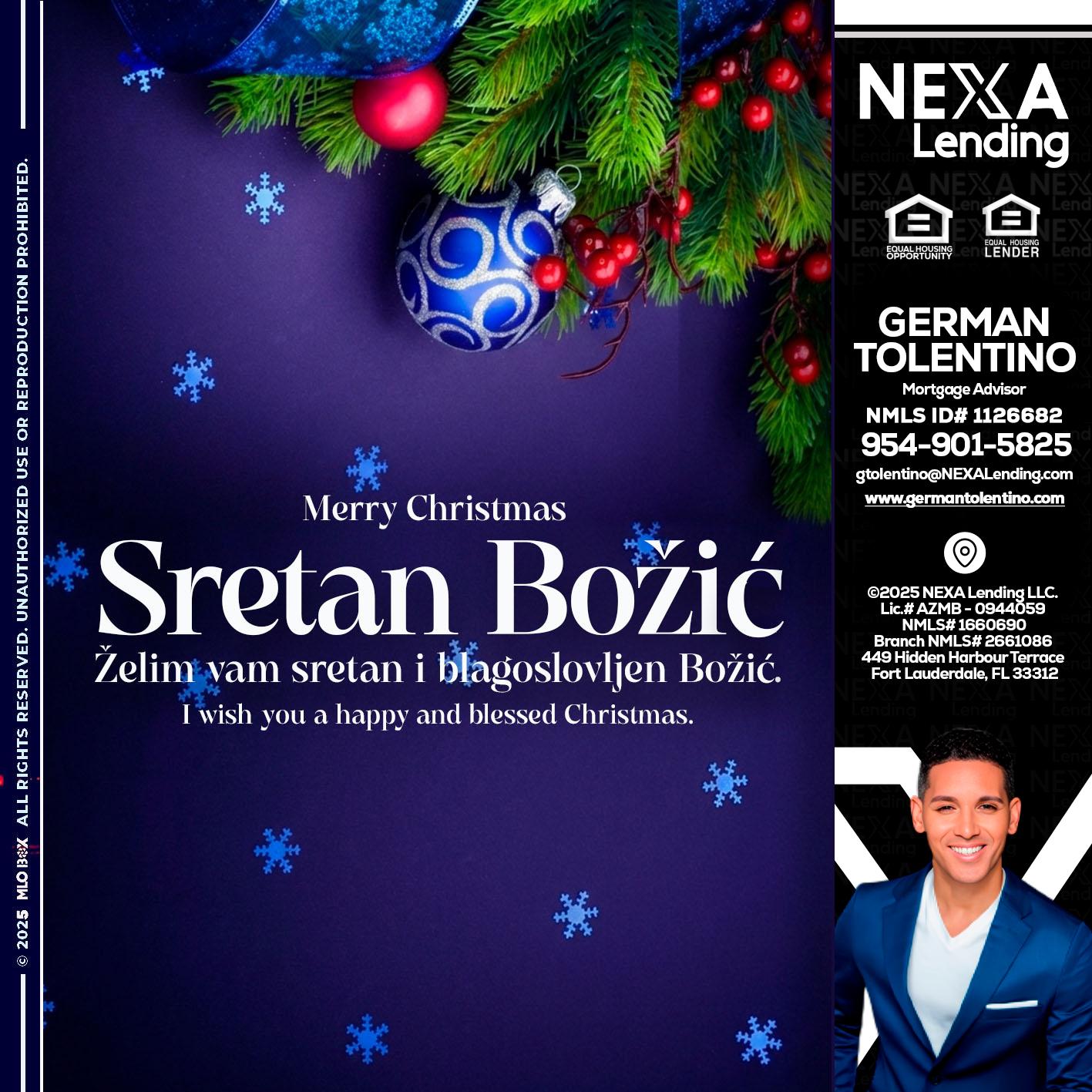 Sretan Božić - German Tolentino -Mortgage Advisor