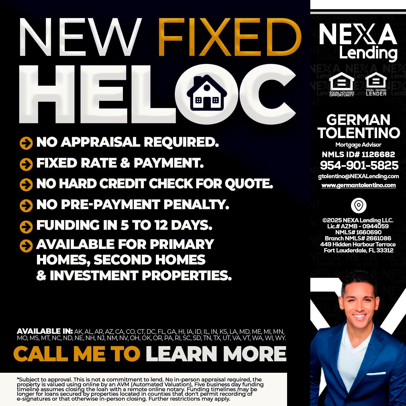 HELOC - German Tolentino -Mortgage Advisor