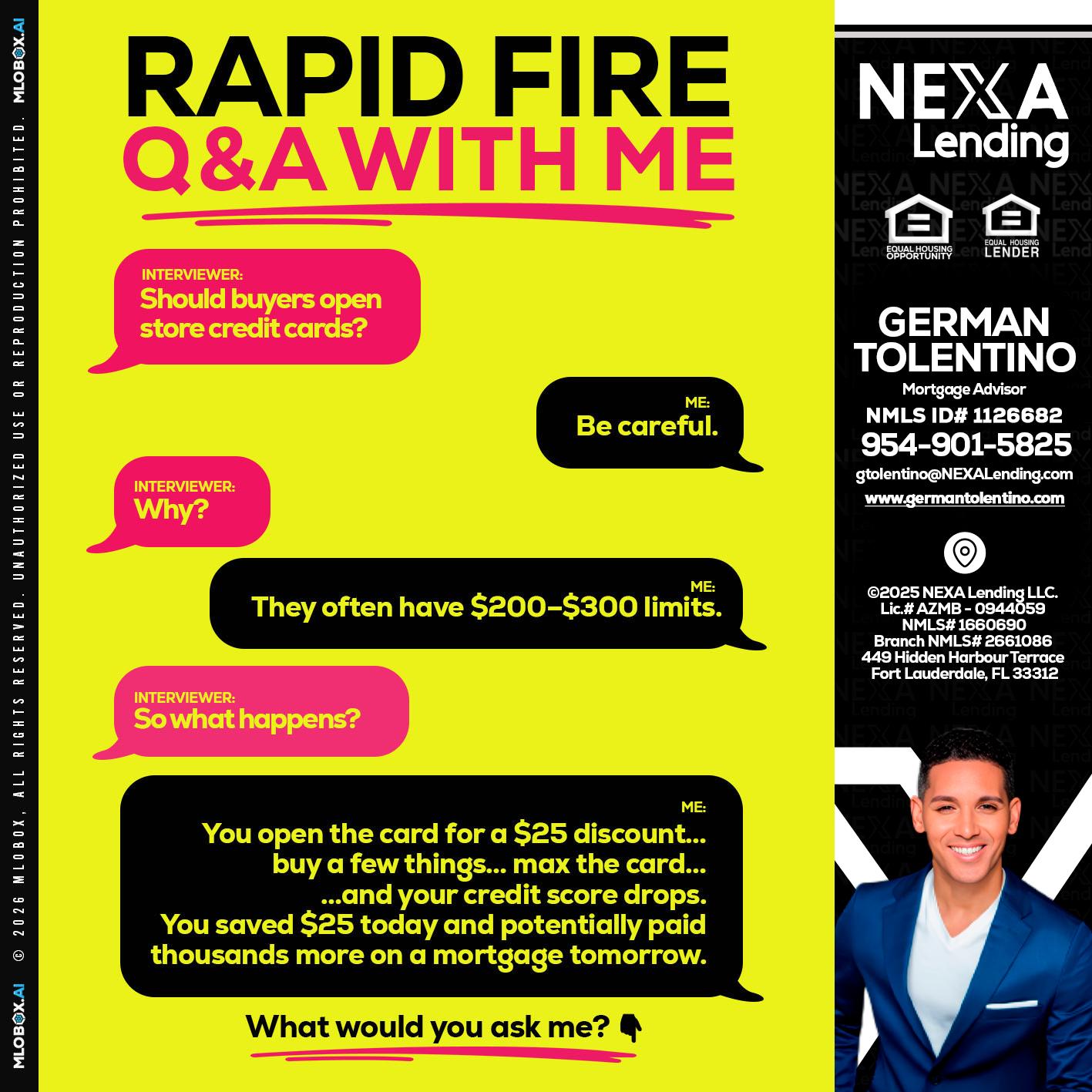 RAPID FIRE Q&A - German Tolentino -Mortgage Advisor