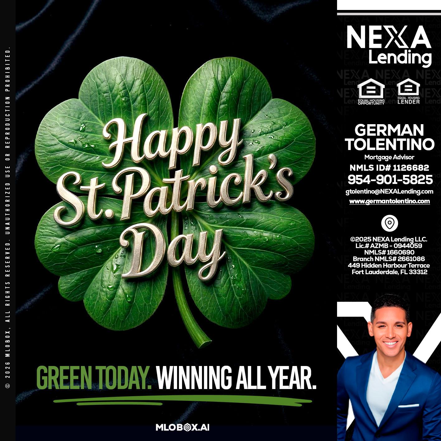 happy st. Patricks day - German Tolentino -Mortgage Advisor