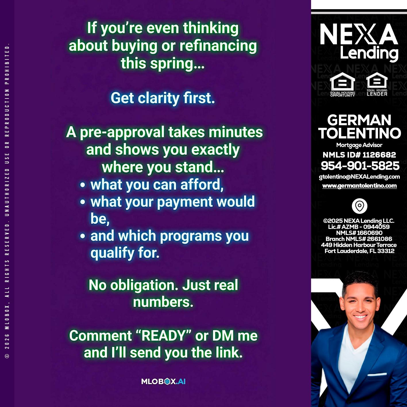 IF YOU THINKING - German Tolentino -Mortgage Advisor