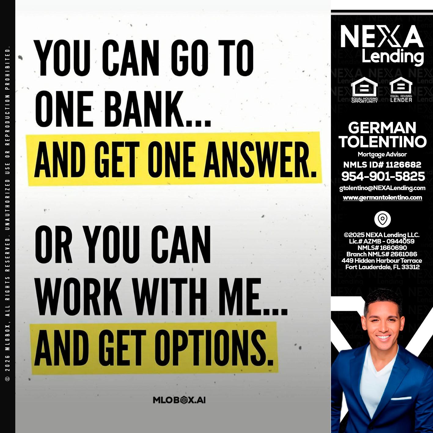 YOU CAN GO TO - German Tolentino -Mortgage Advisor