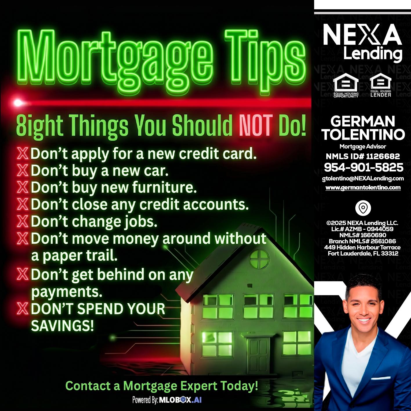 Mortgage Tips at your Door - German Tolentino -Mortgage Advisor