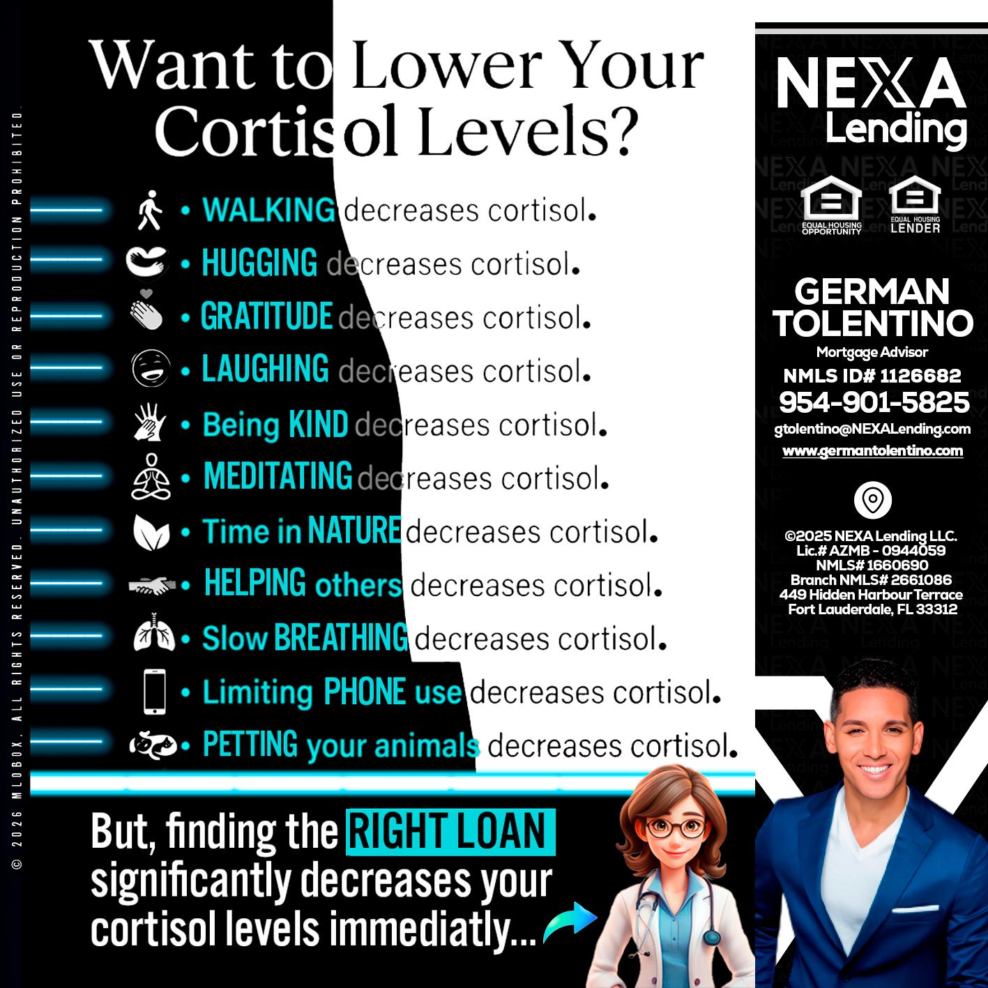 Want to lower Your Cortisol Levels? - German Tolentino -Mortgage Advisor