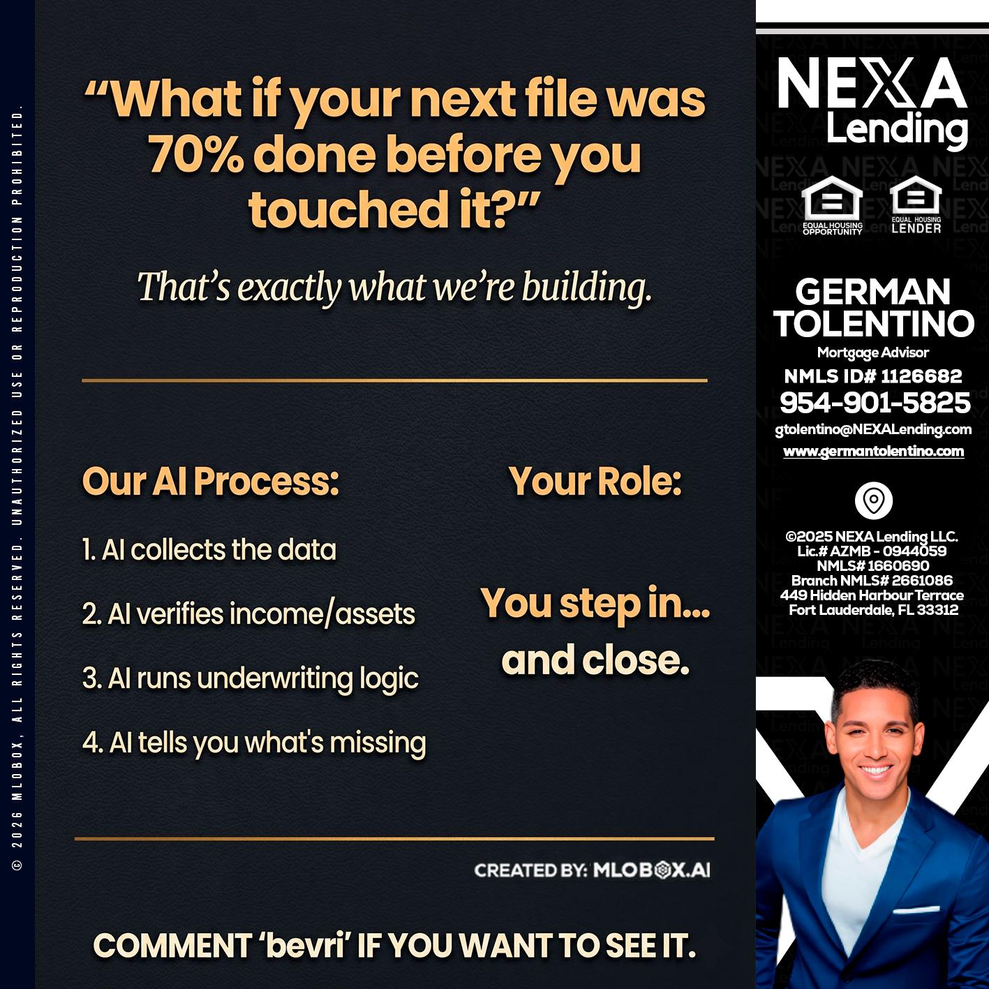 WHAT IF YOUR - German Tolentino -Mortgage Advisor