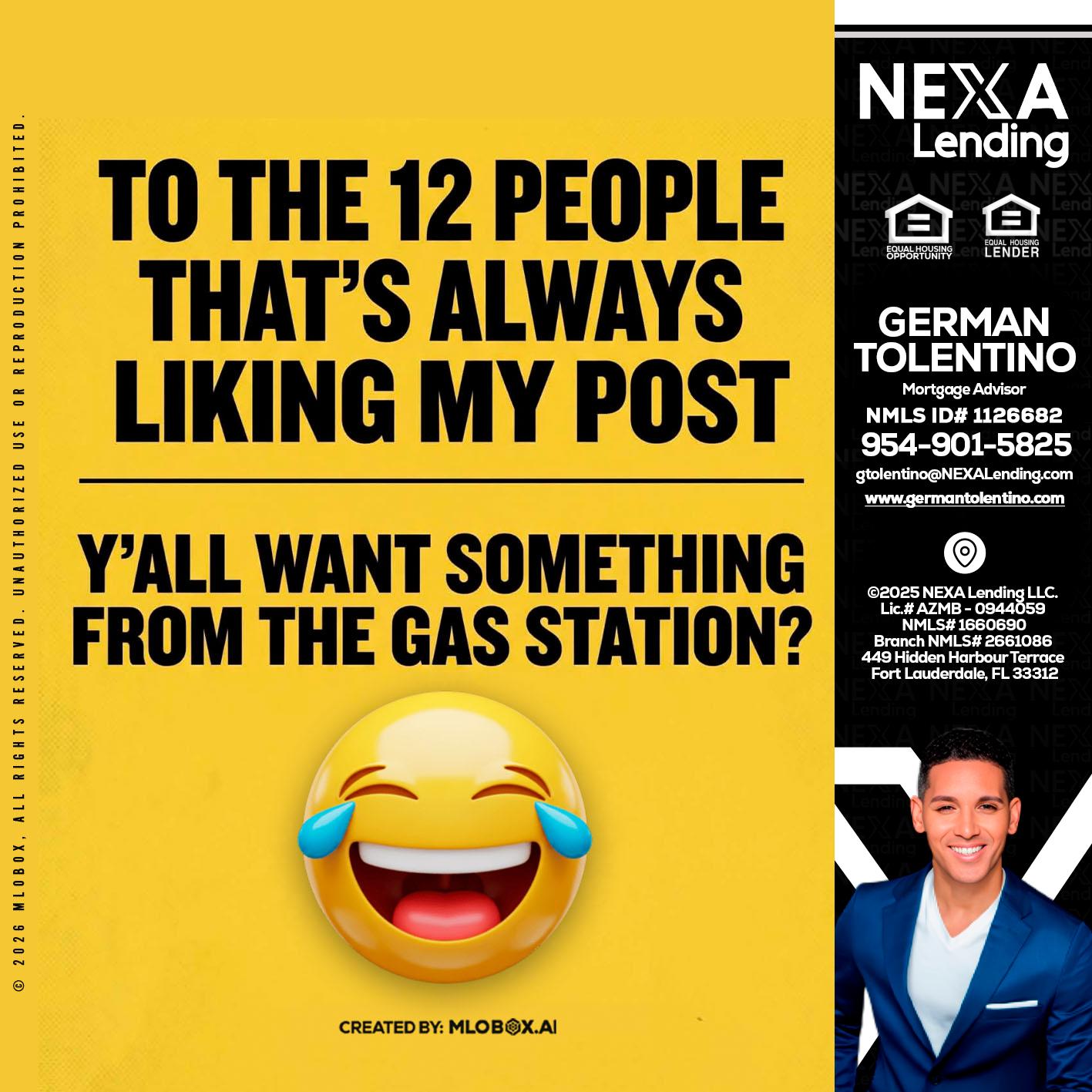 TO THE 12 PEOPLE - German Tolentino -Mortgage Advisor