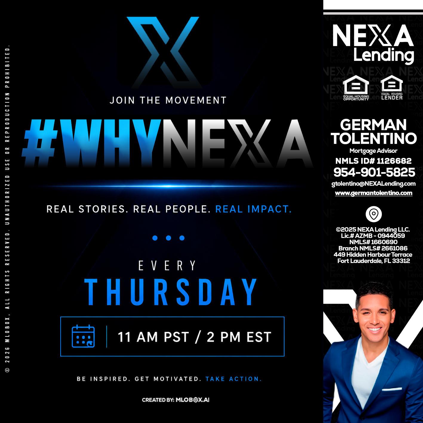 why NEXA - German Tolentino -Mortgage Advisor