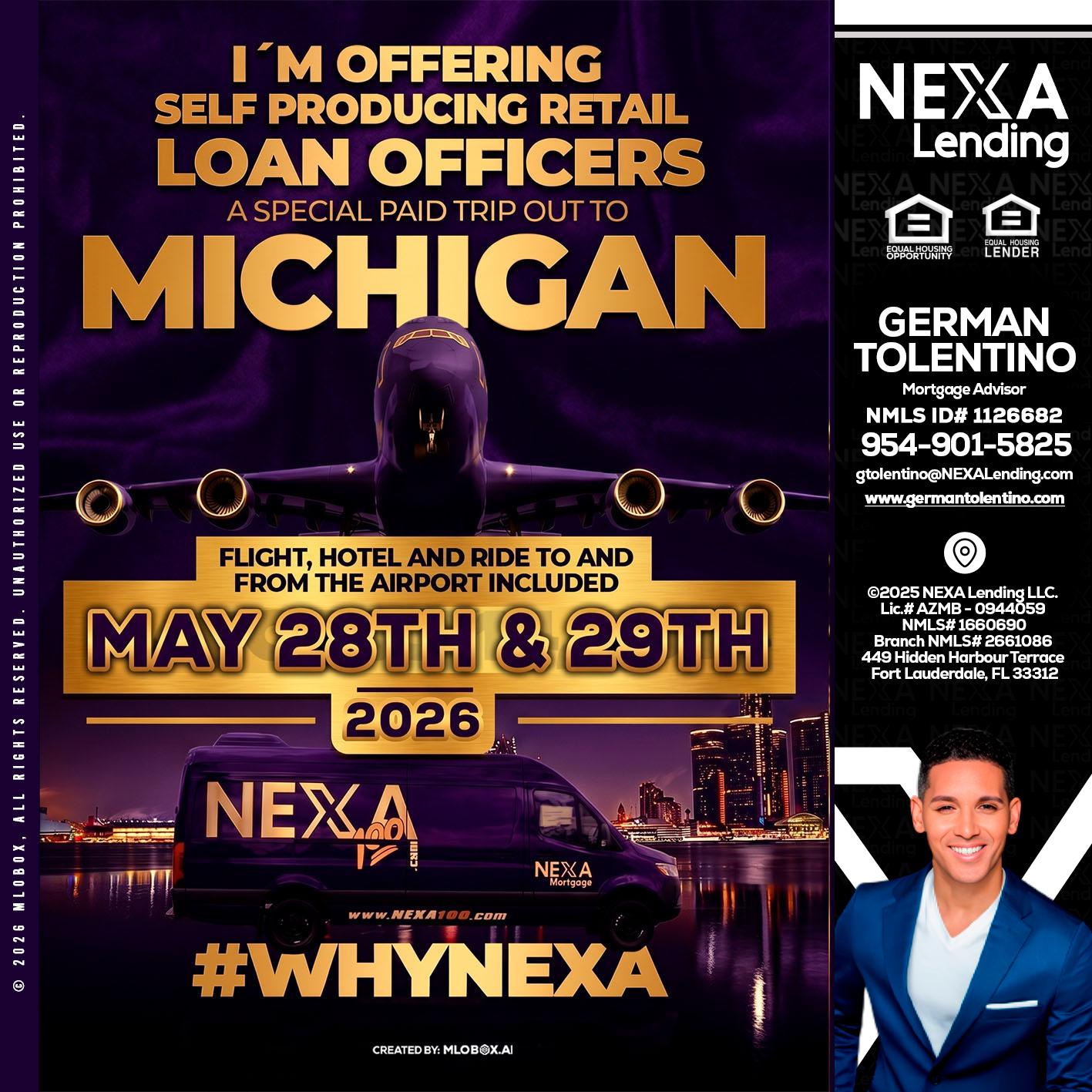 MICHIGAN - German Tolentino -Mortgage Advisor