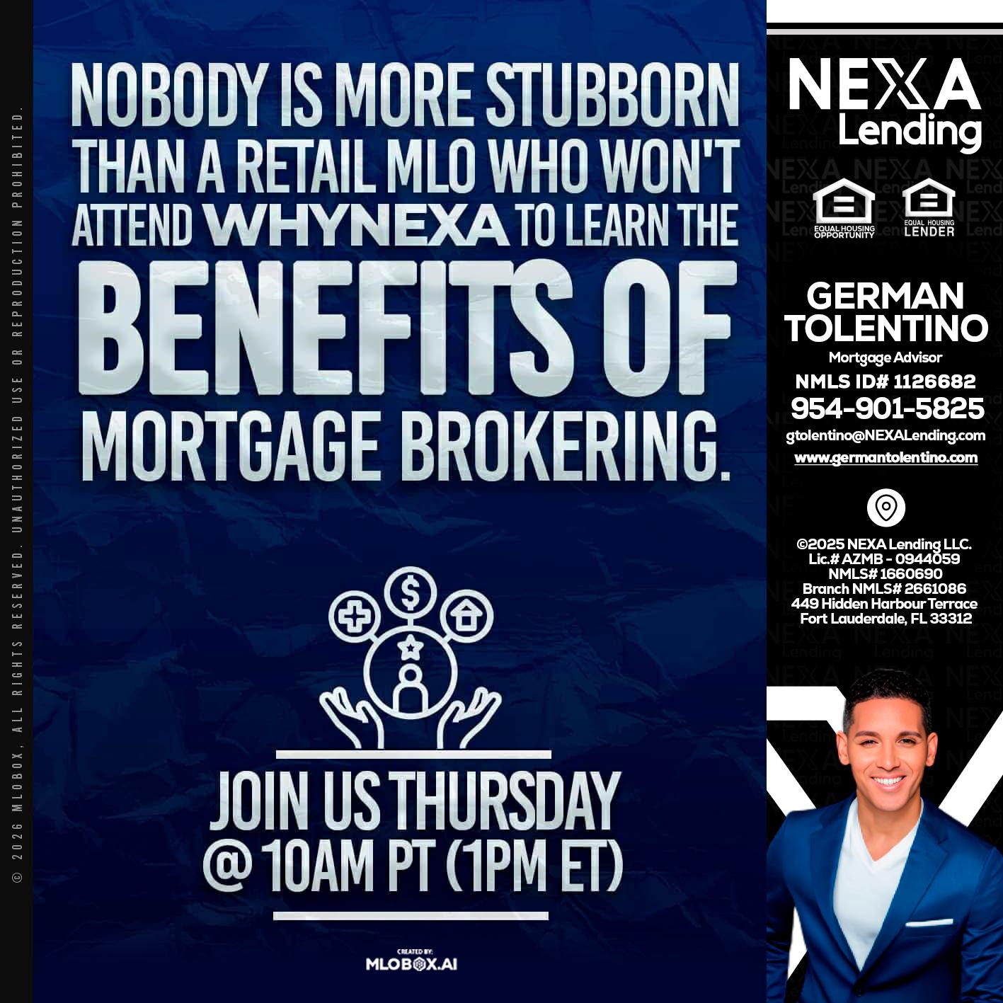 NOBODY IS MORE - German Tolentino -Mortgage Advisor