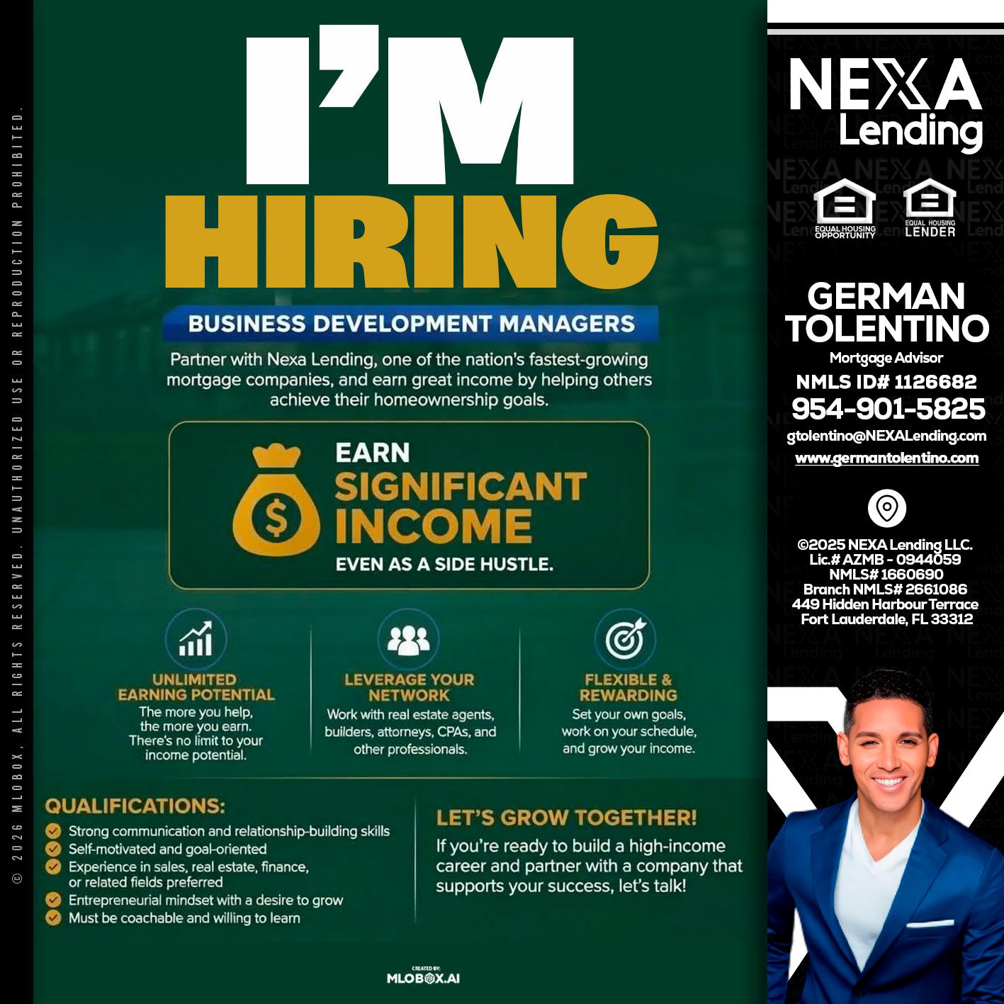 IM HIRING - German Tolentino -Mortgage Advisor