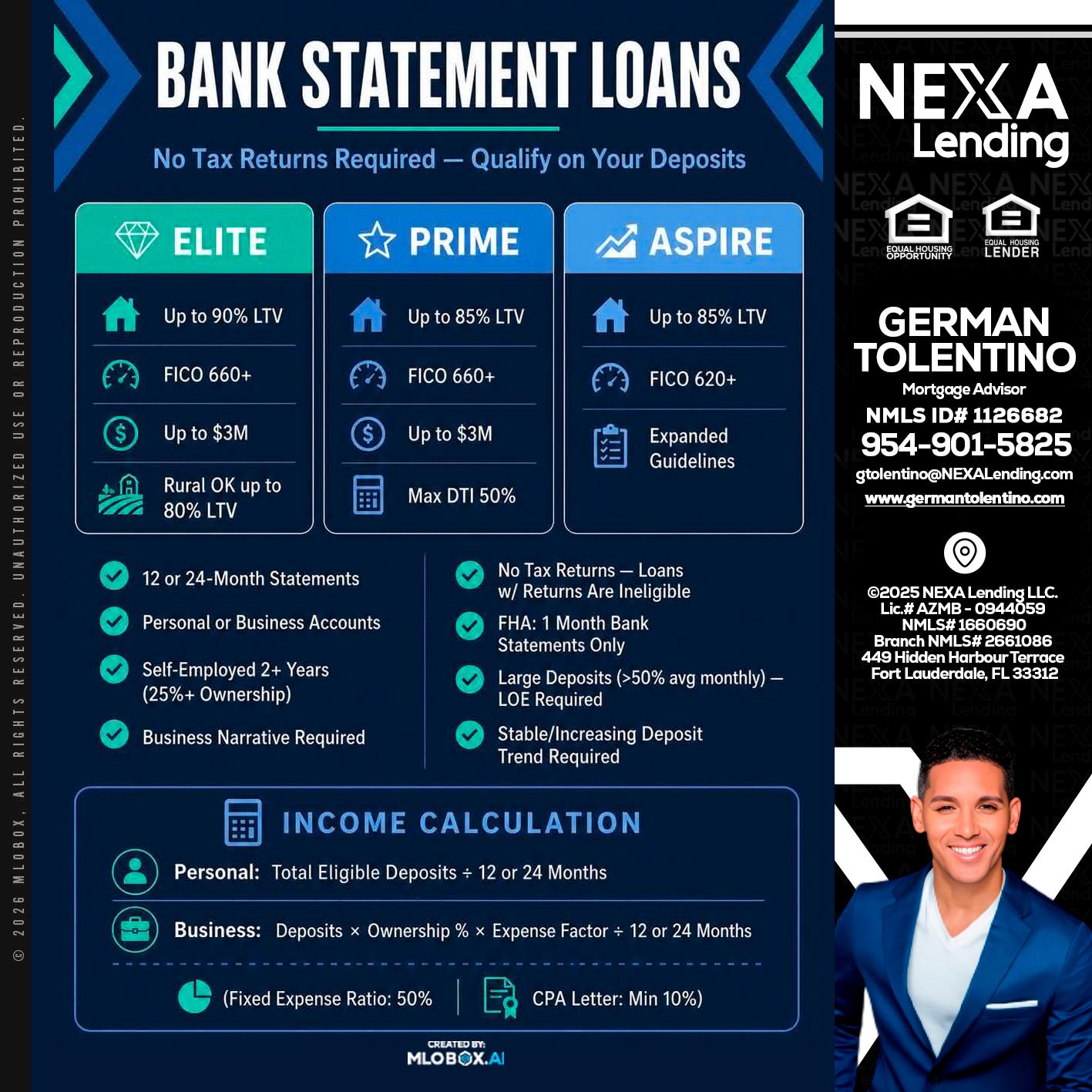 BANK STATEMENT - German Tolentino -Mortgage Advisor