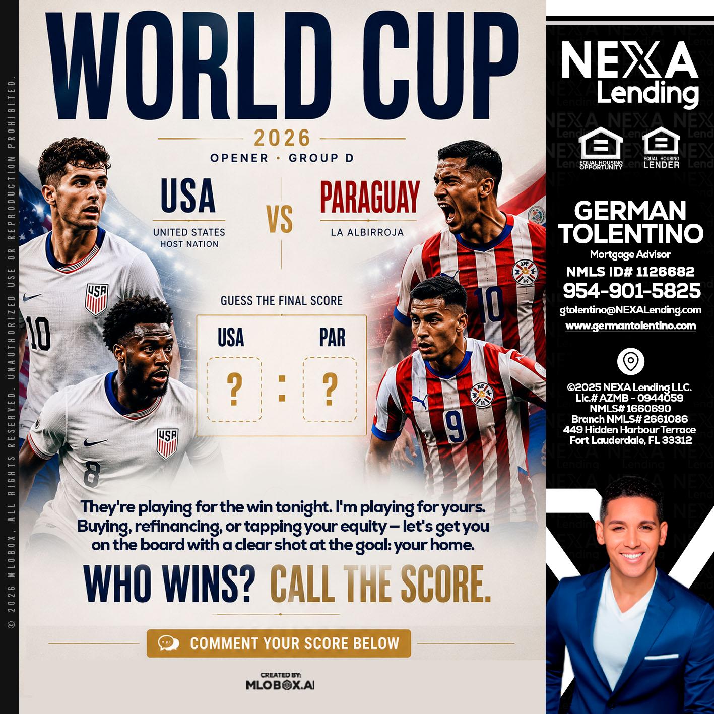 WORLD CUP 2026 - German Tolentino -Mortgage Advisor