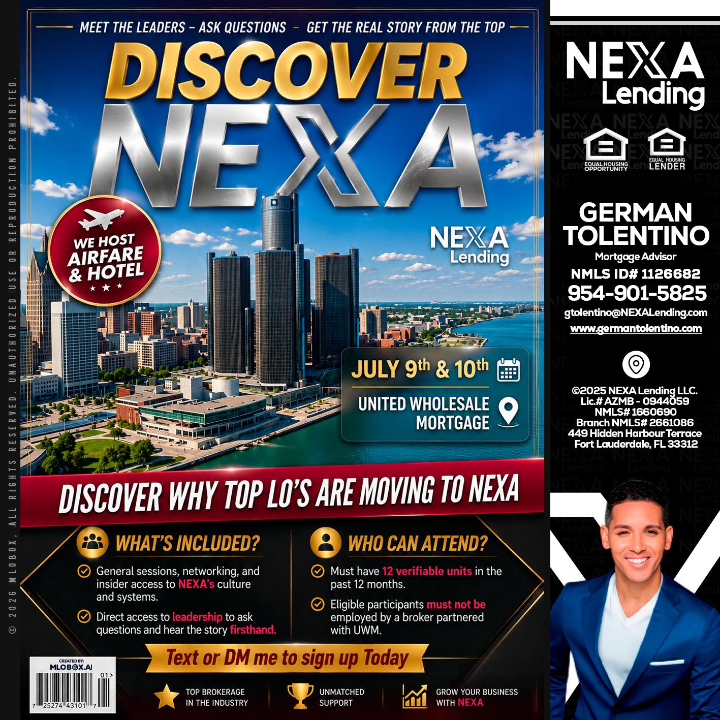 DISCOVER NEXA - German Tolentino -Mortgage Advisor