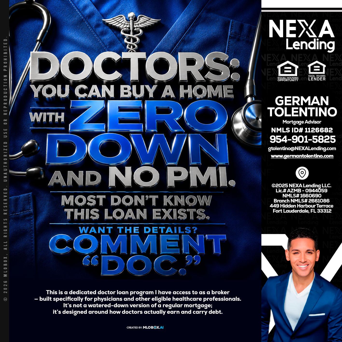 DOCTORS YOU CAN BUY - German Tolentino -Mortgage Advisor