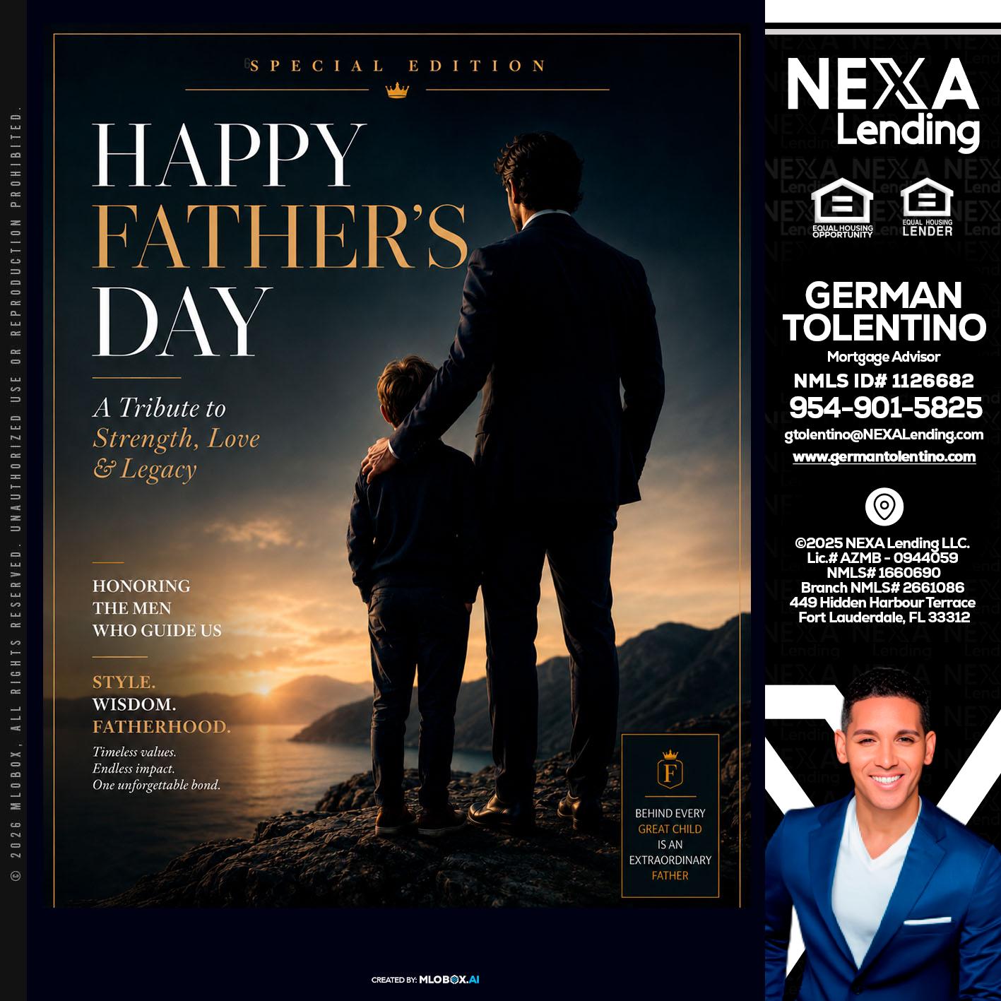HAPPY FATHERS DAY - German Tolentino -Mortgage Advisor