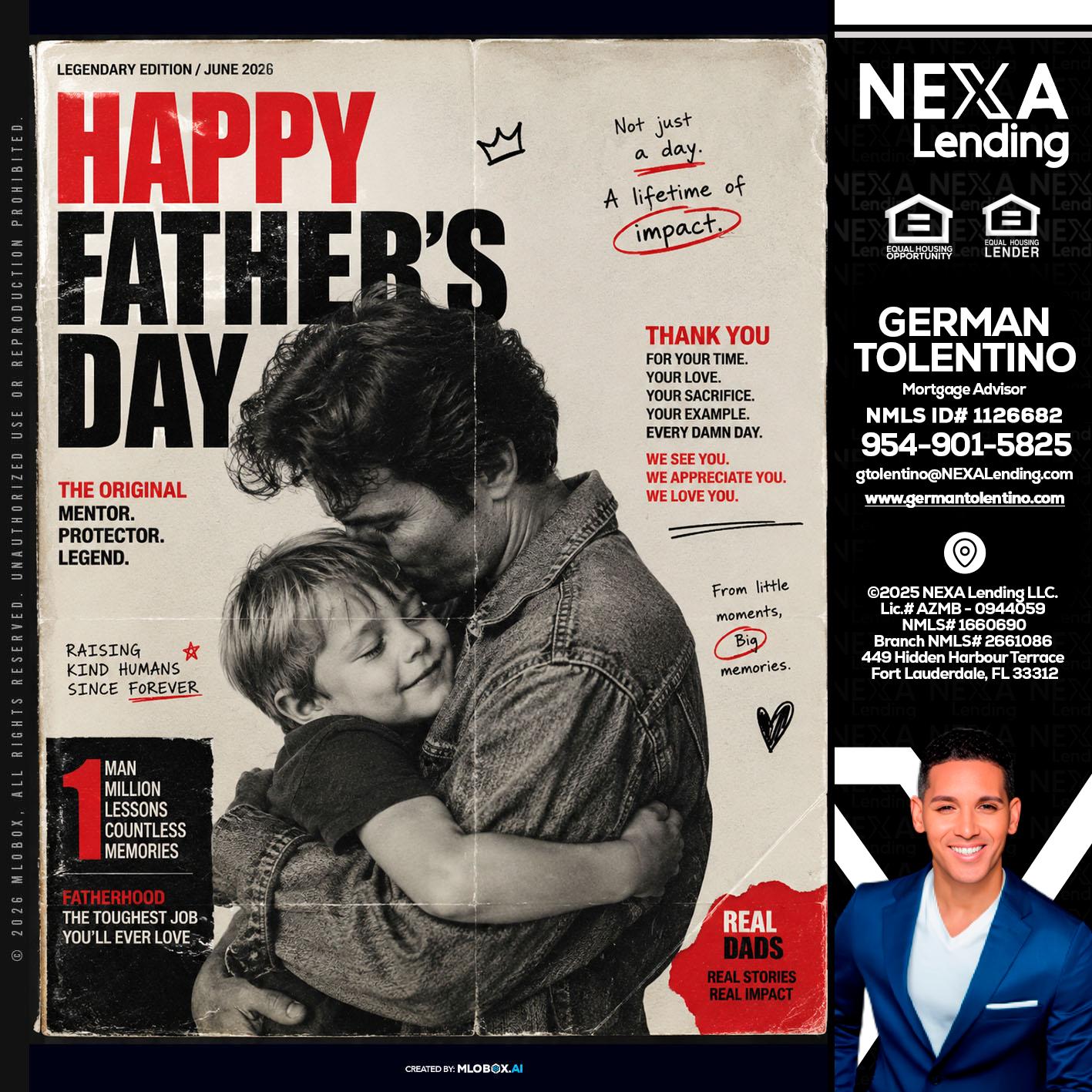 HAPPY FATHERS DAY - German Tolentino -Mortgage Advisor