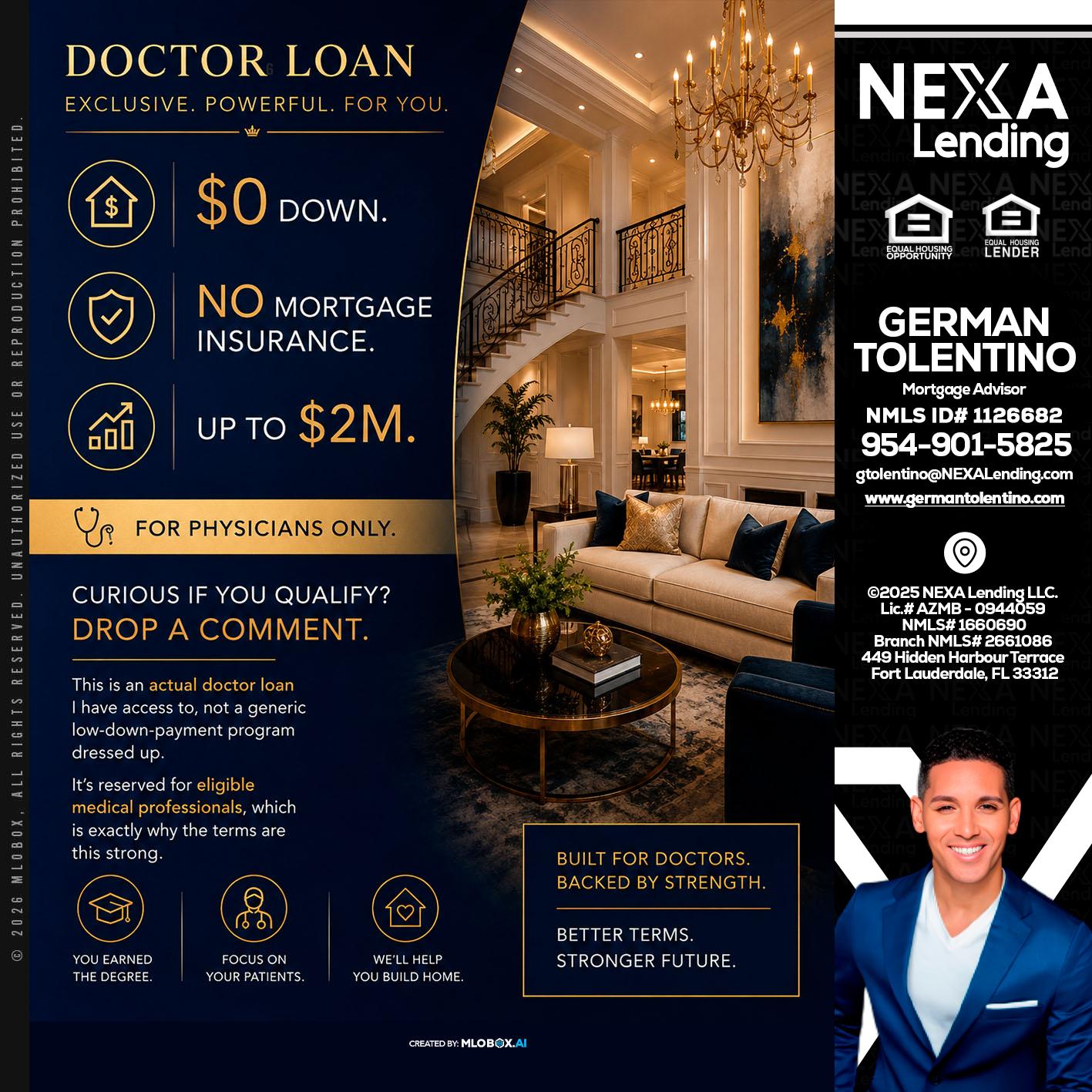 DOCTOR LOANS - German Tolentino -Mortgage Advisor