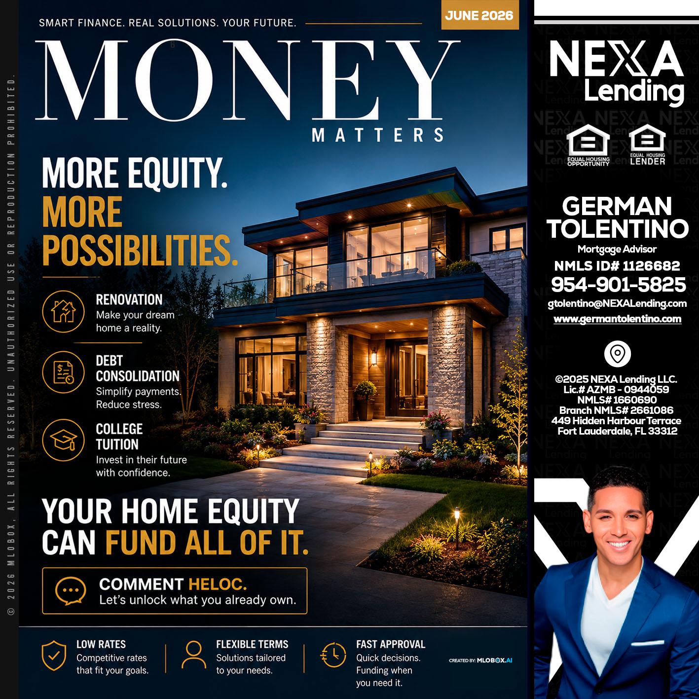 MONEY MATTERS - German Tolentino -Mortgage Advisor