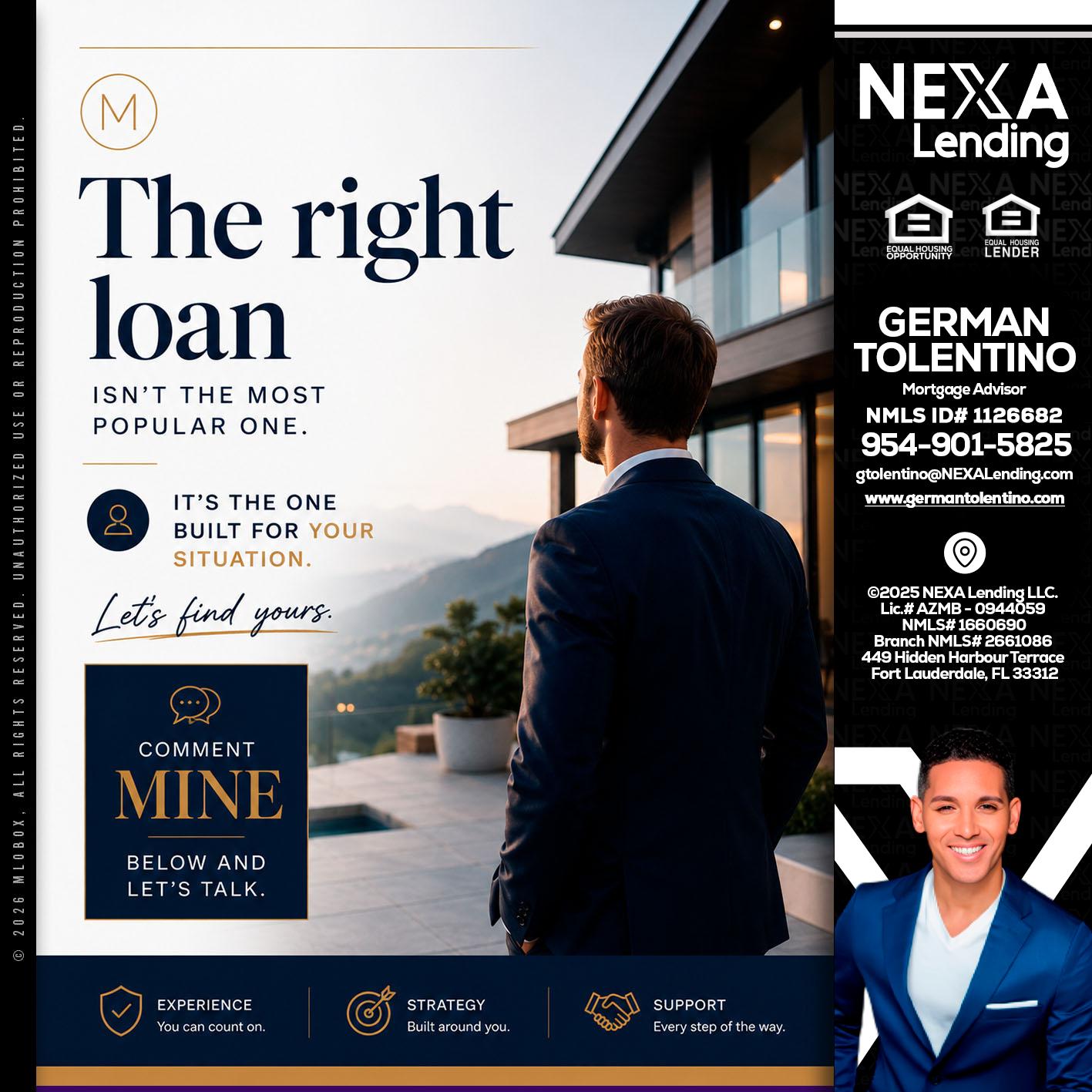 THE RIGHT LOAN - German Tolentino -Mortgage Advisor
