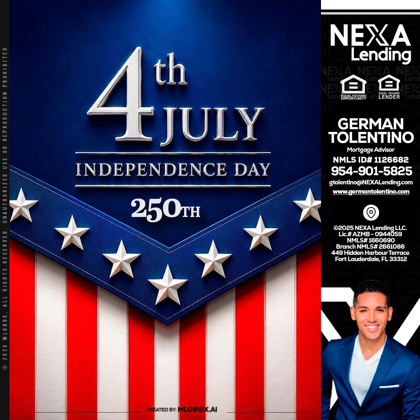 4th of july - German Tolentino -Mortgage Advisor