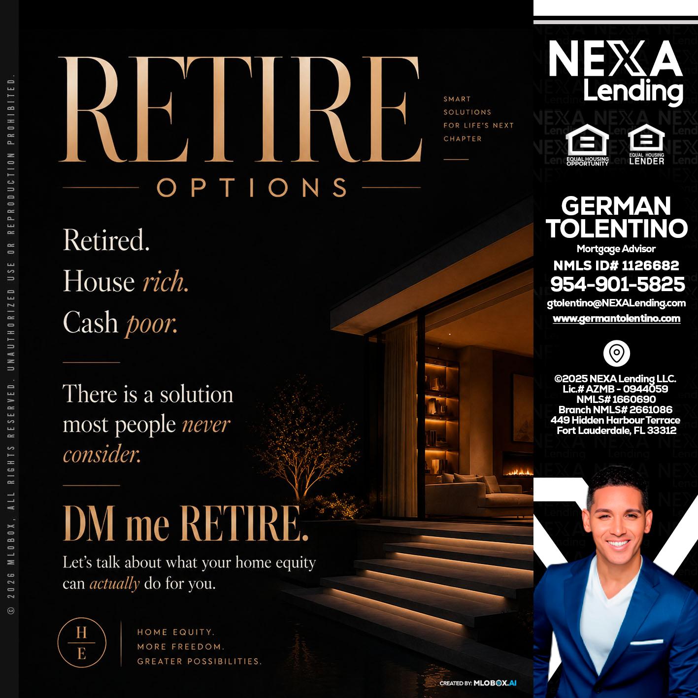 RETIRE LOANS - German Tolentino -Mortgage Advisor