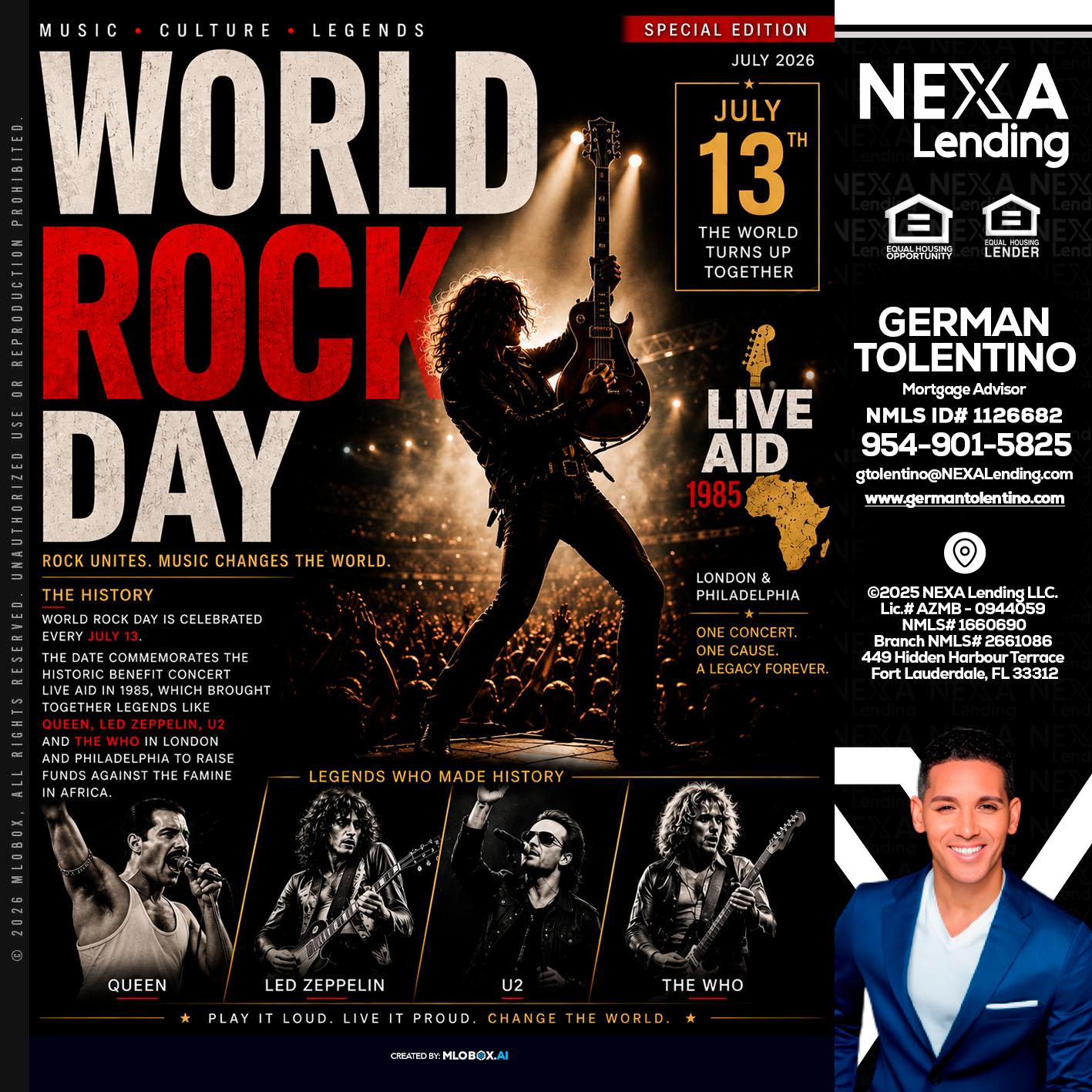 WORLD ROCK MUSIC DAY - German Tolentino -Mortgage Advisor