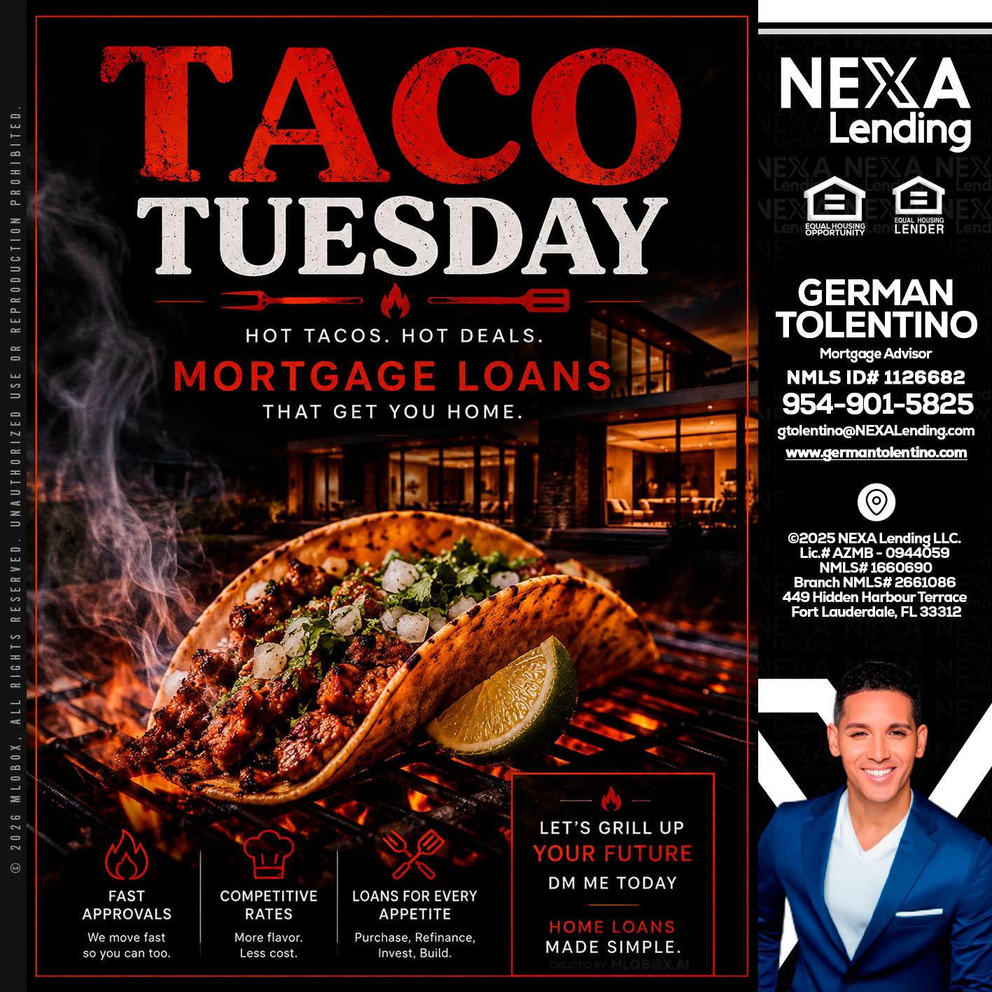 TACO TUESDAY - German Tolentino -Mortgage Advisor