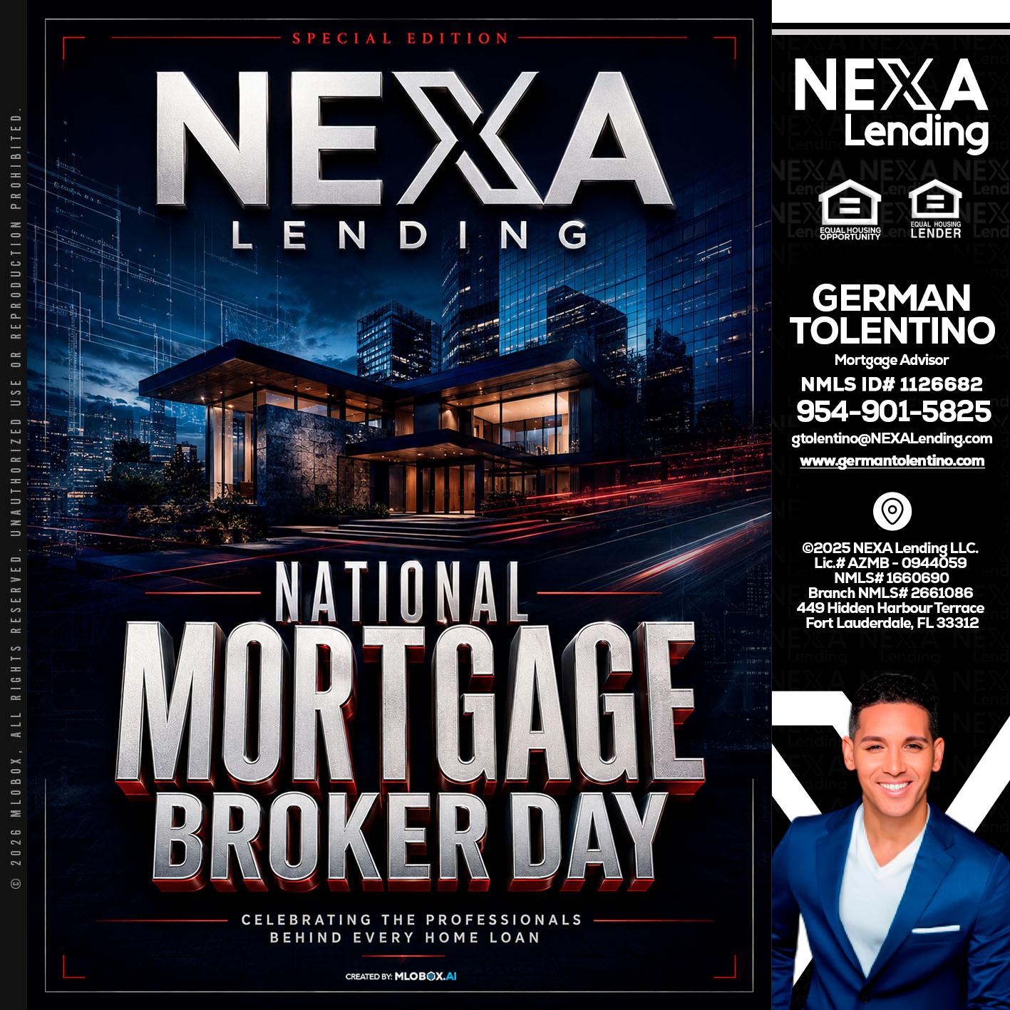 NATIONAL MORTGAGE BROKER DAY - German Tolentino -Mortgage Advisor