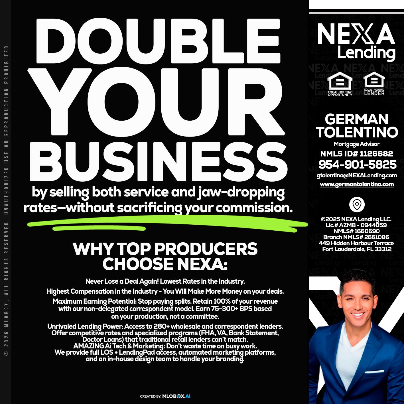 DOUBLE YOUR BUSINESS - German Tolentino -Mortgage Advisor