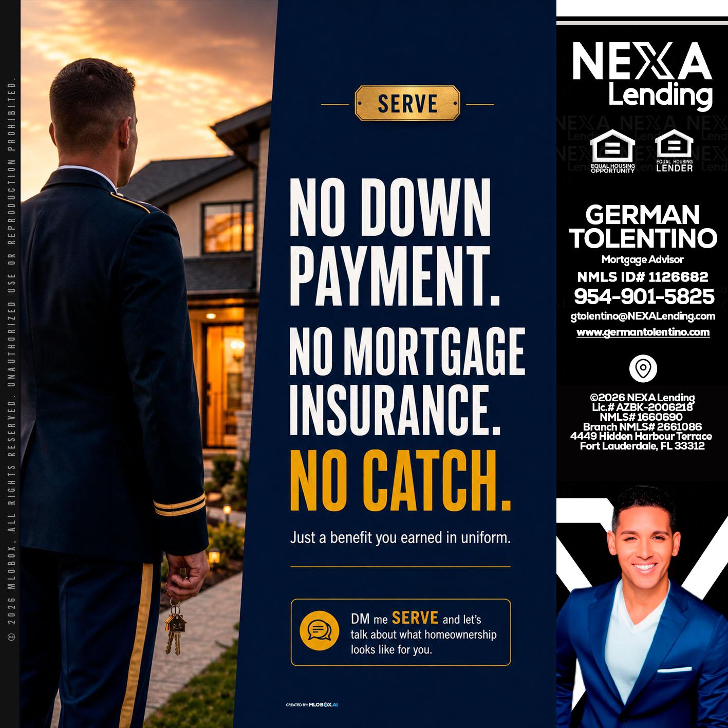 NO DOWN PAYMENT - German Tolentino -Mortgage Advisor
