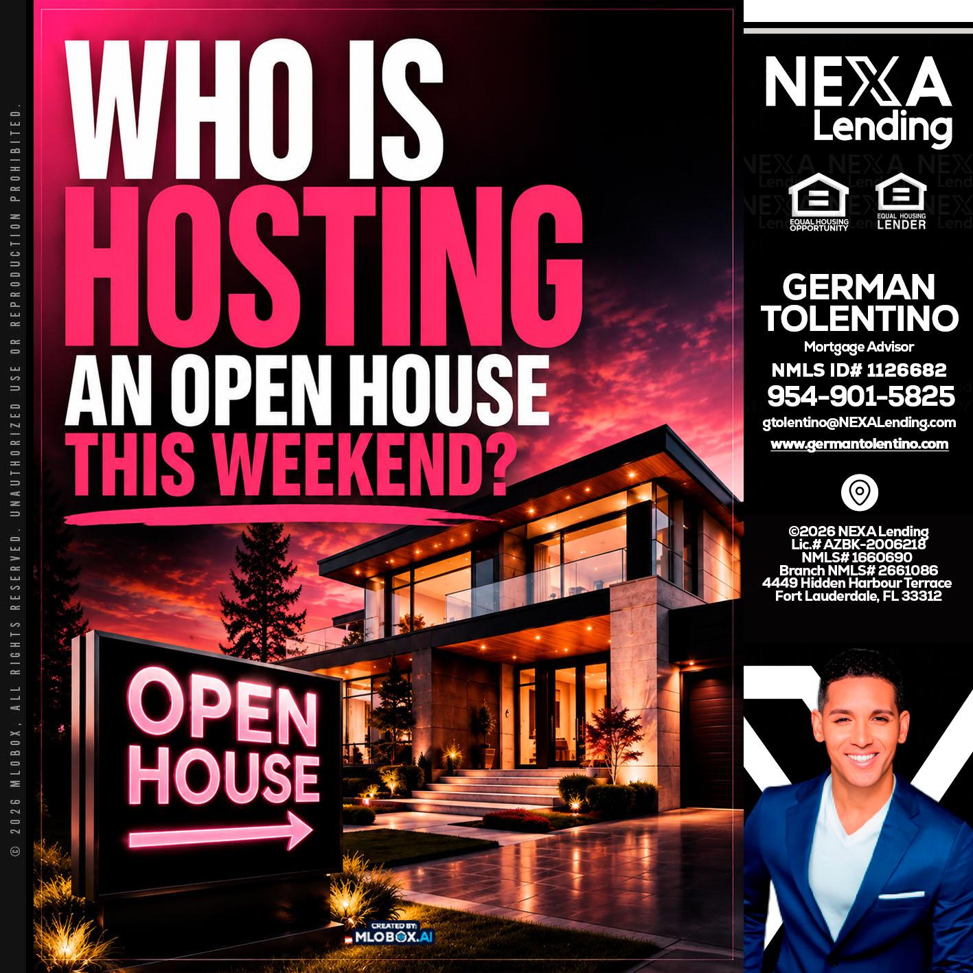who's is hosting - German Tolentino -Mortgage Advisor
