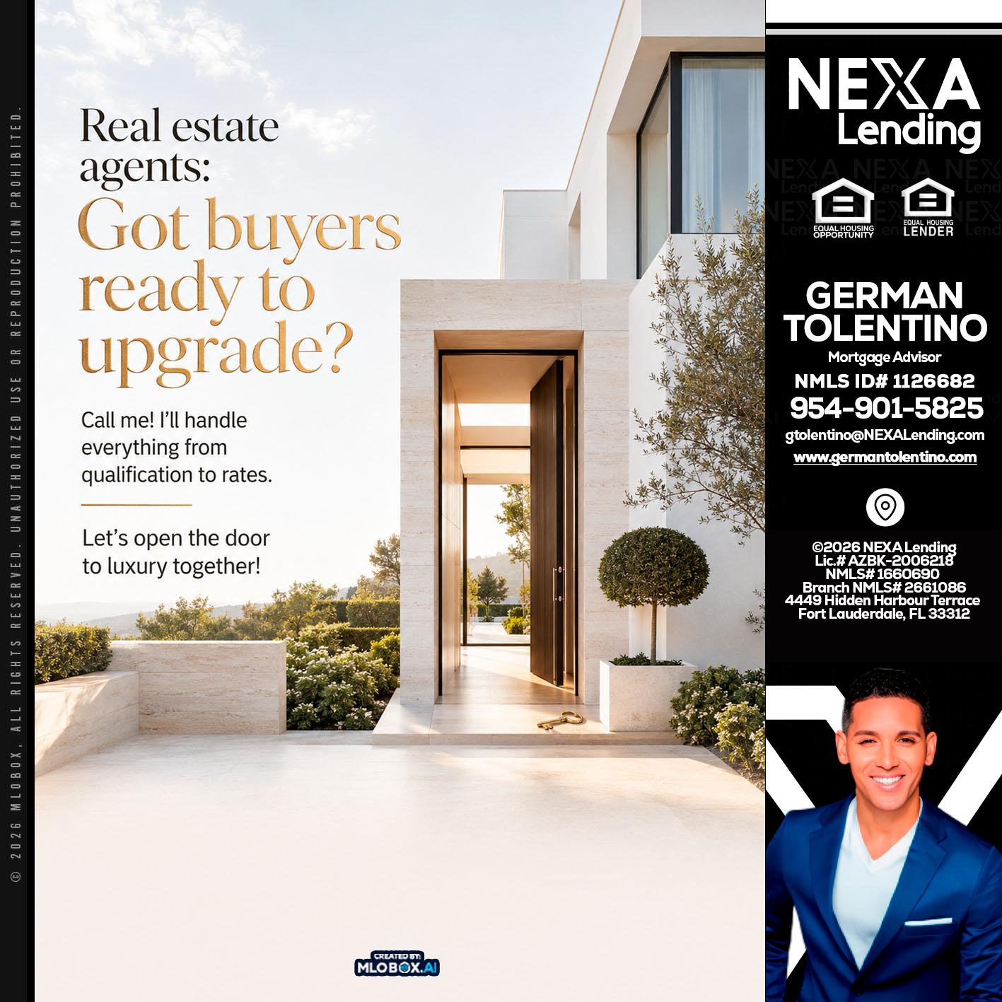 REAL ESTATE AGENTS - German Tolentino -Mortgage Advisor