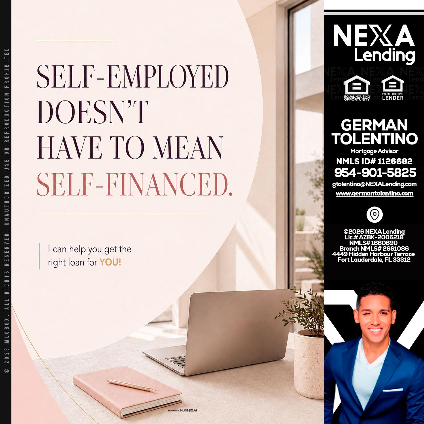 SELF EMPLOYED - German Tolentino -Mortgage Advisor