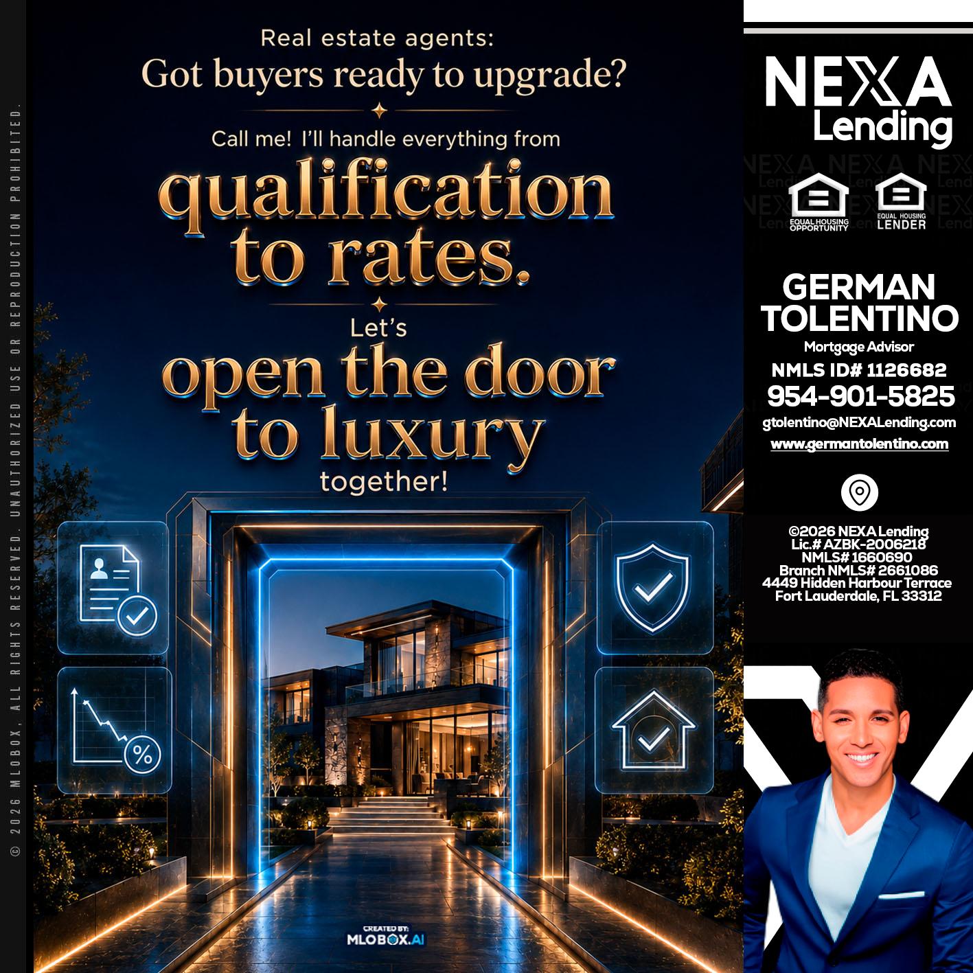 QUALIFICATION TO RATES - German Tolentino -Mortgage Advisor