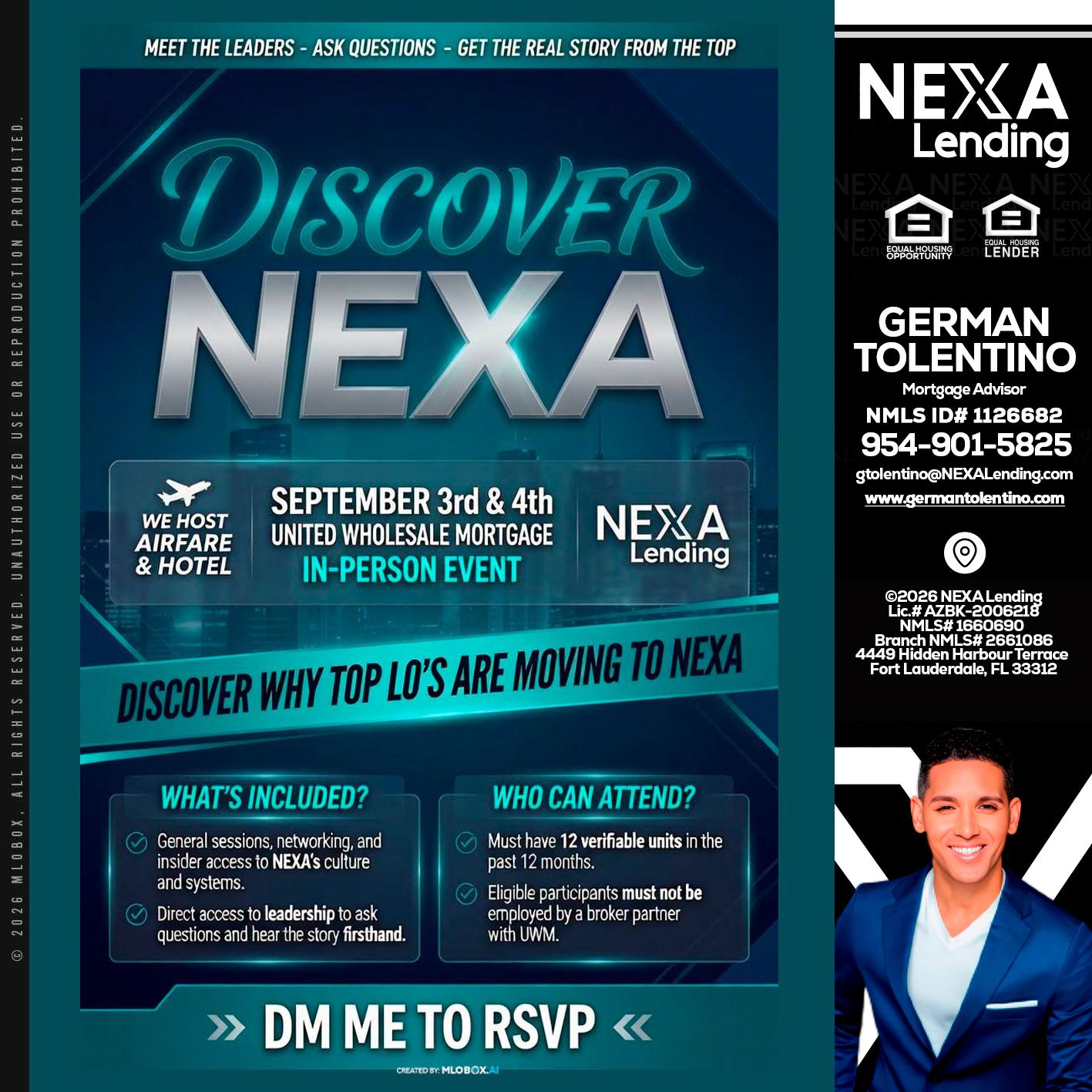 DISCOVER NEXA - German Tolentino -Mortgage Advisor