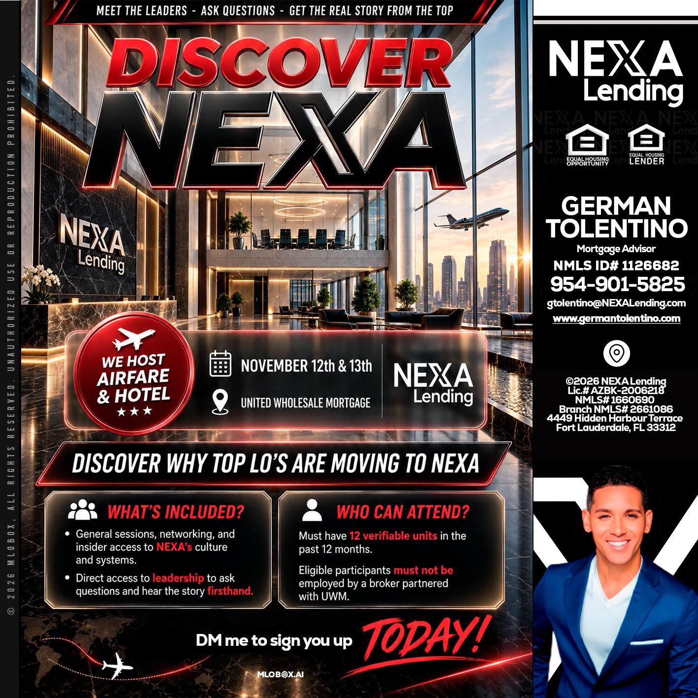 DISCOVER NEXA - German Tolentino -Mortgage Advisor