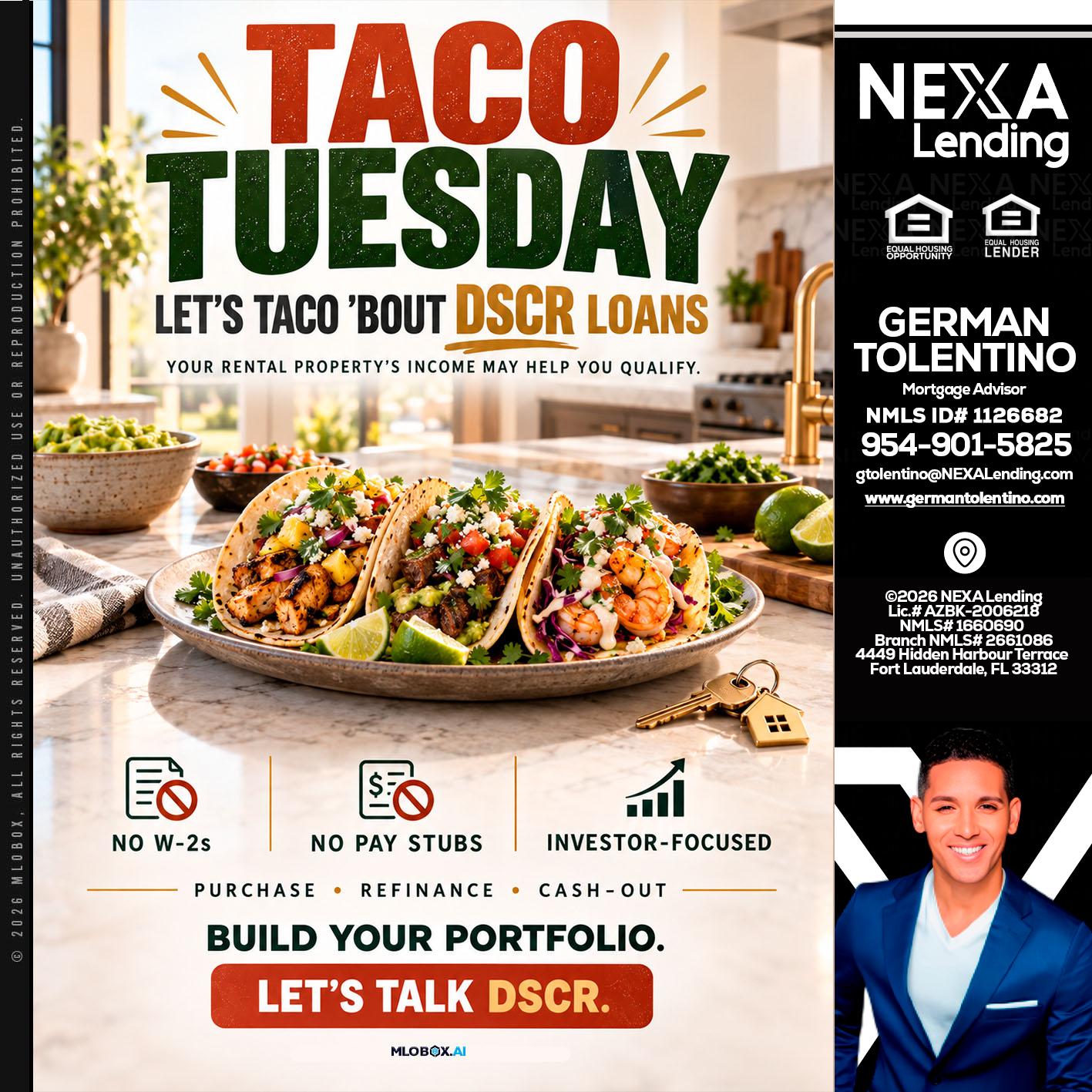 TACO TUESDAY - German Tolentino -Mortgage Advisor