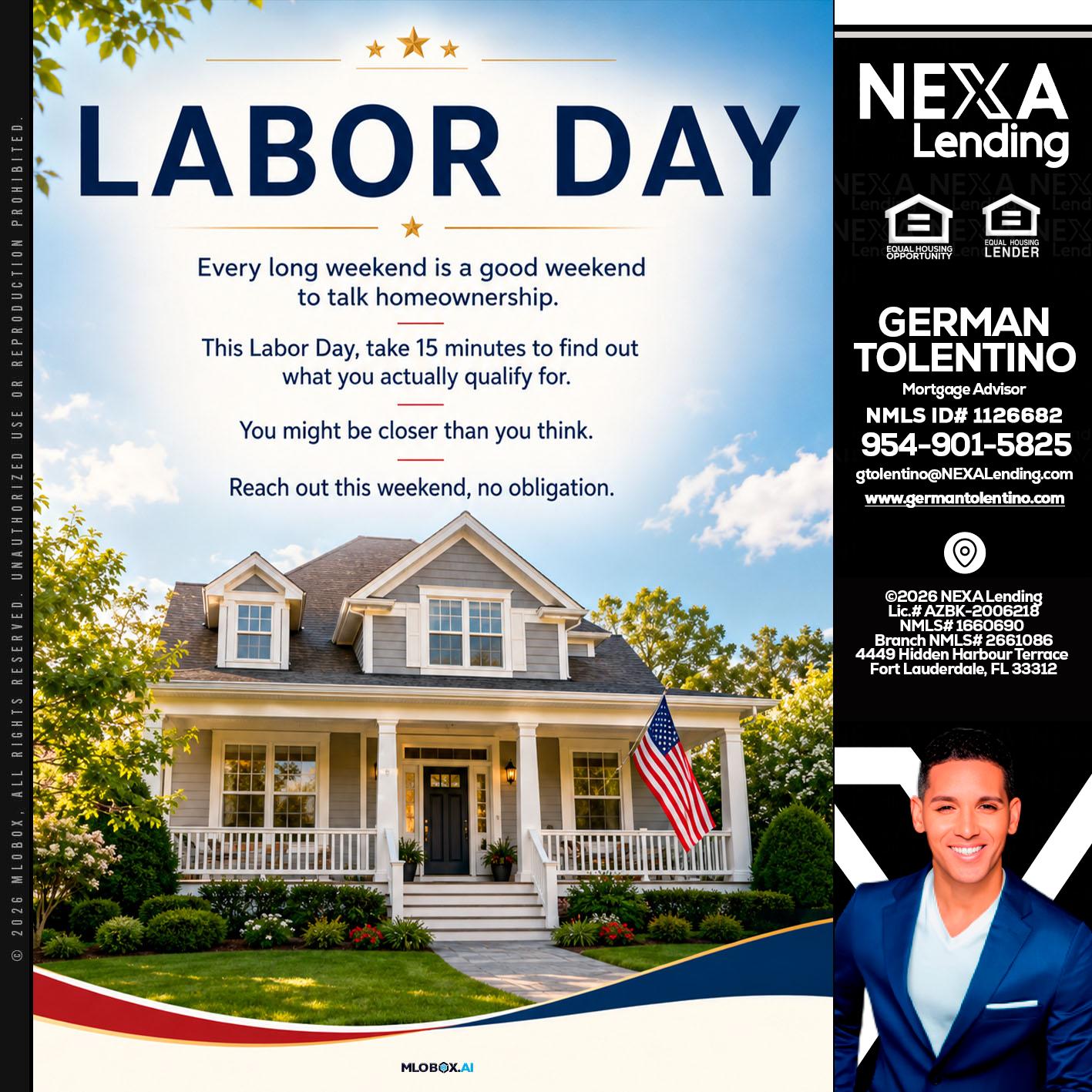LABOR DAY - German Tolentino -Mortgage Advisor